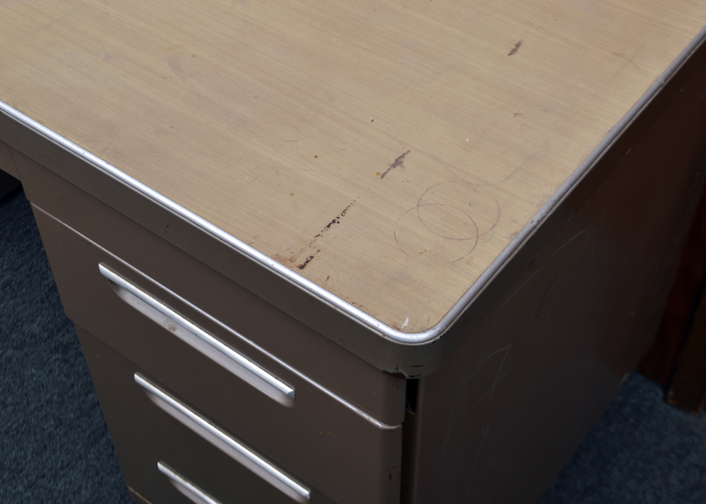 Vintage Metal Office Desk by Steelmaster