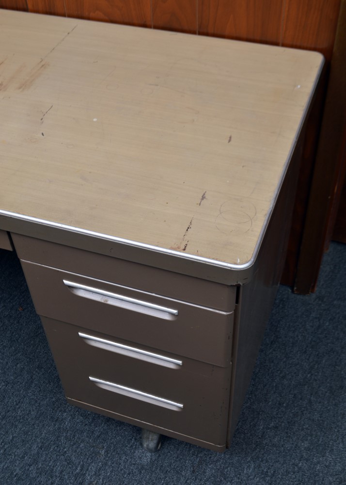 Vintage Metal Office Desk by Steelmaster