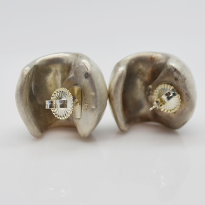 Sterling Silver Curled Pierced Earrings