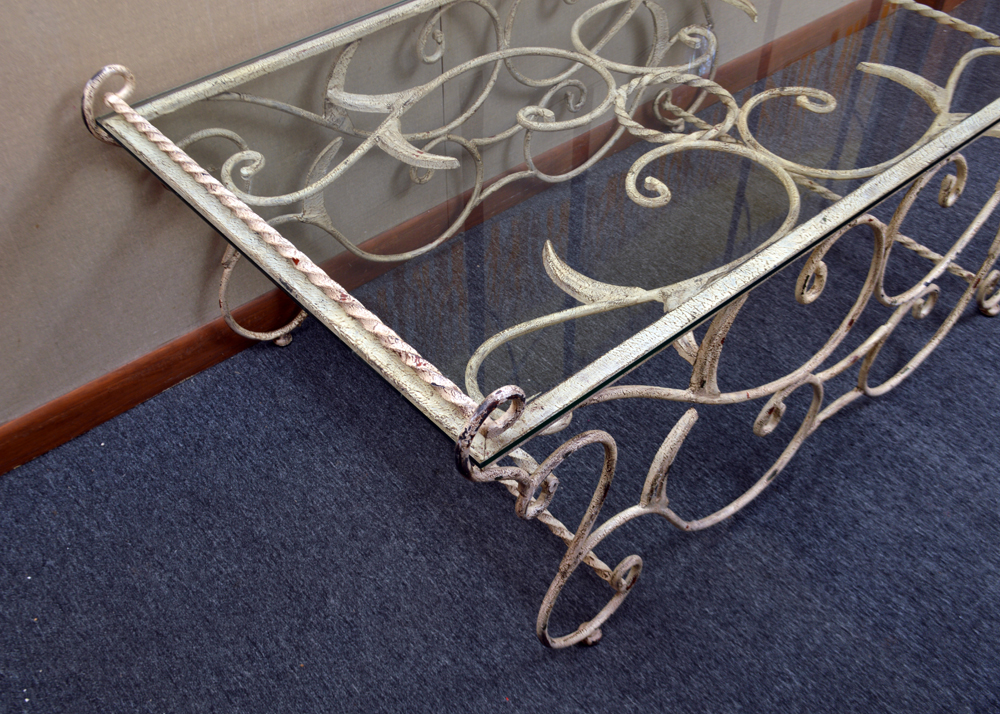 Ornate Wrought Iron Cocktail Table