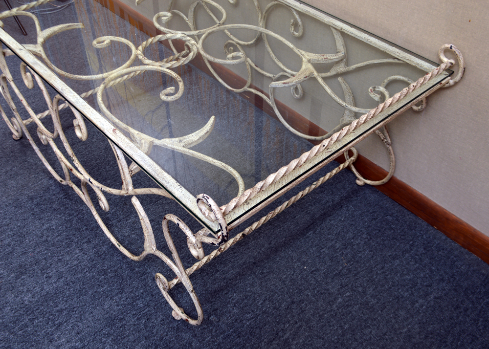 Ornate Wrought Iron Cocktail Table