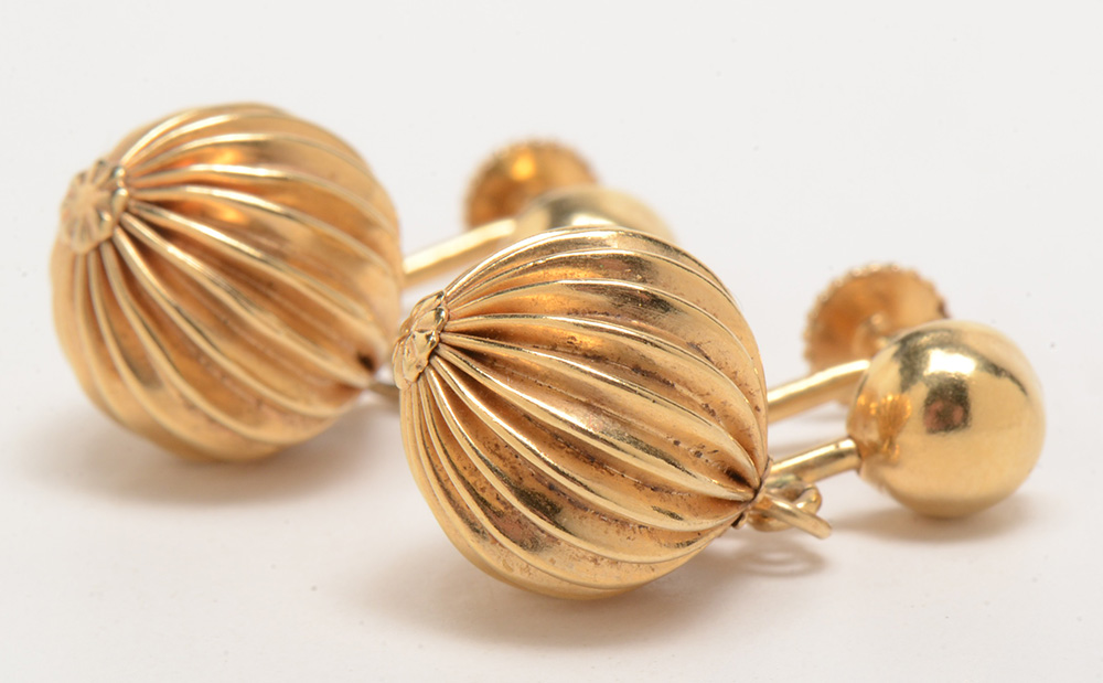 Pair of Vintage 14K Yellow Gold Ball Dangle Screw-Back Earrings