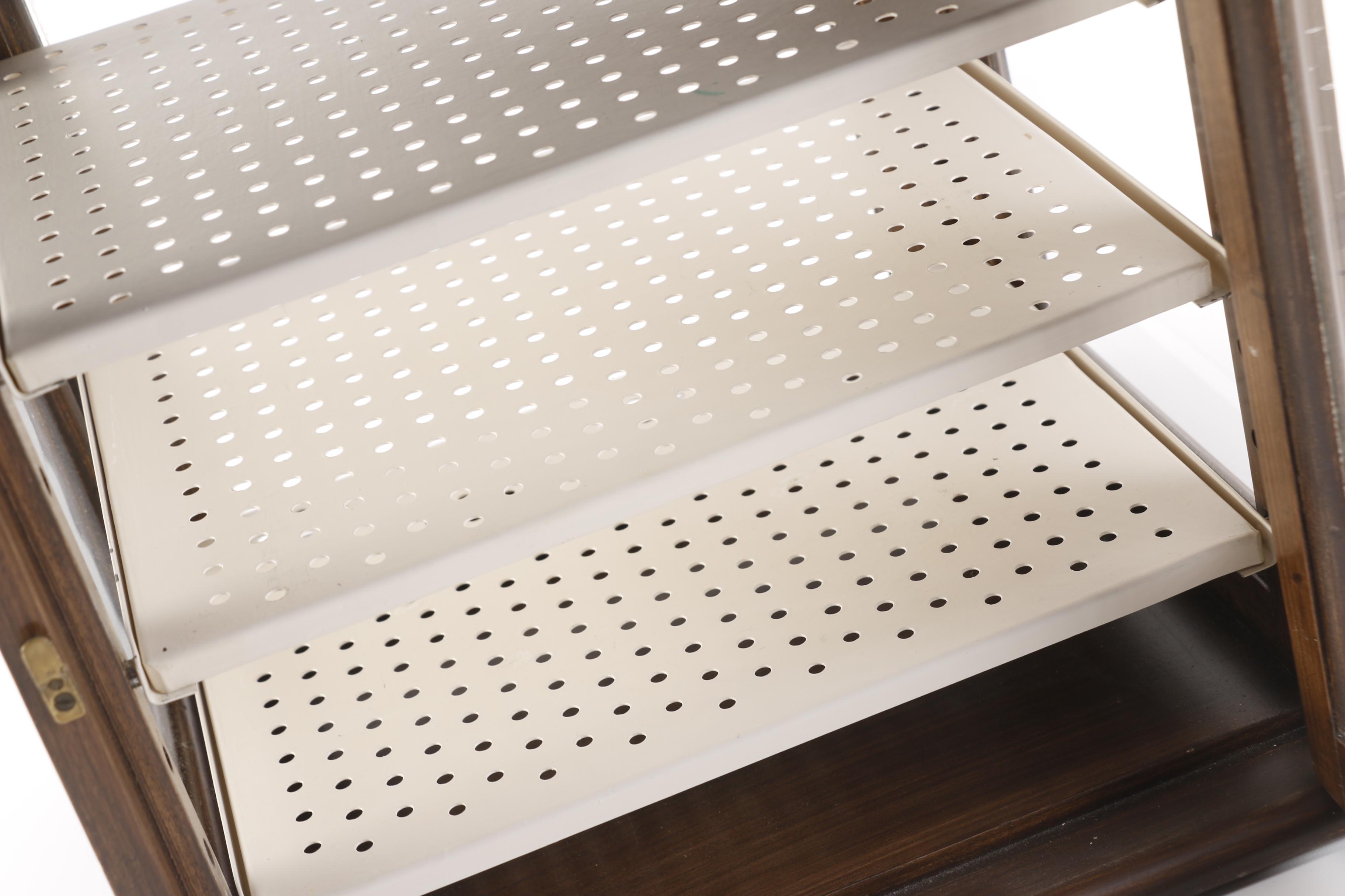 Vintage Sterilizer Cabinet with Perforated Steel Shelves