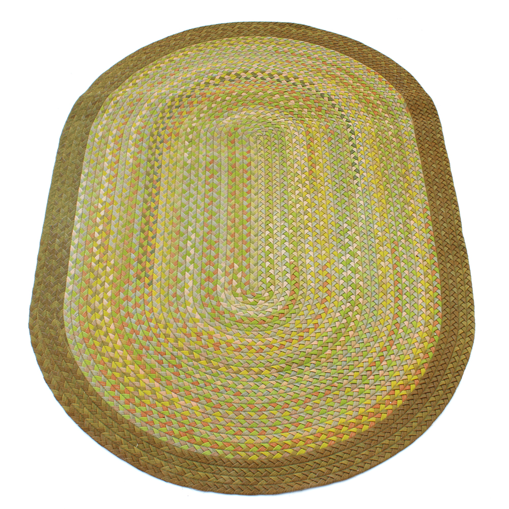 Vintage American Cotton Braided Oval Area Rug