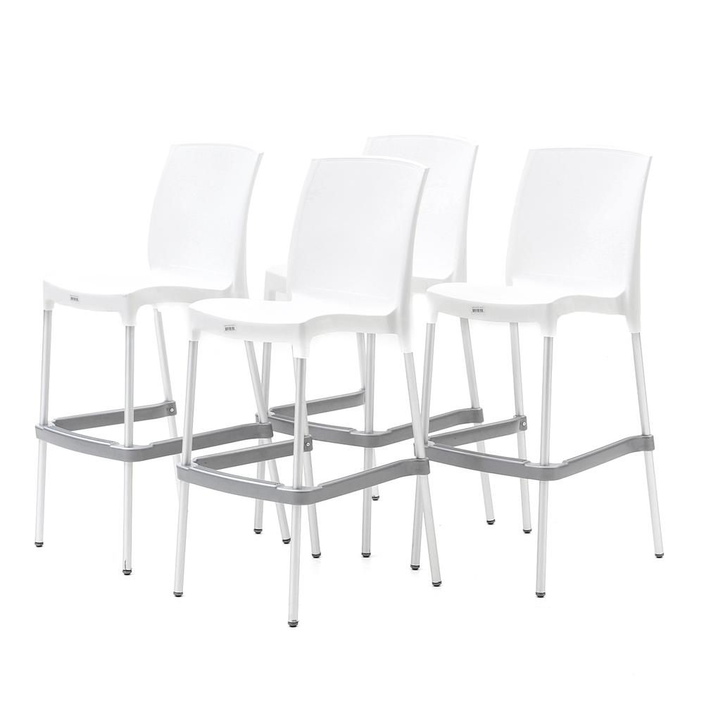 Tensai "Martin" White Outdoor Bar Stools