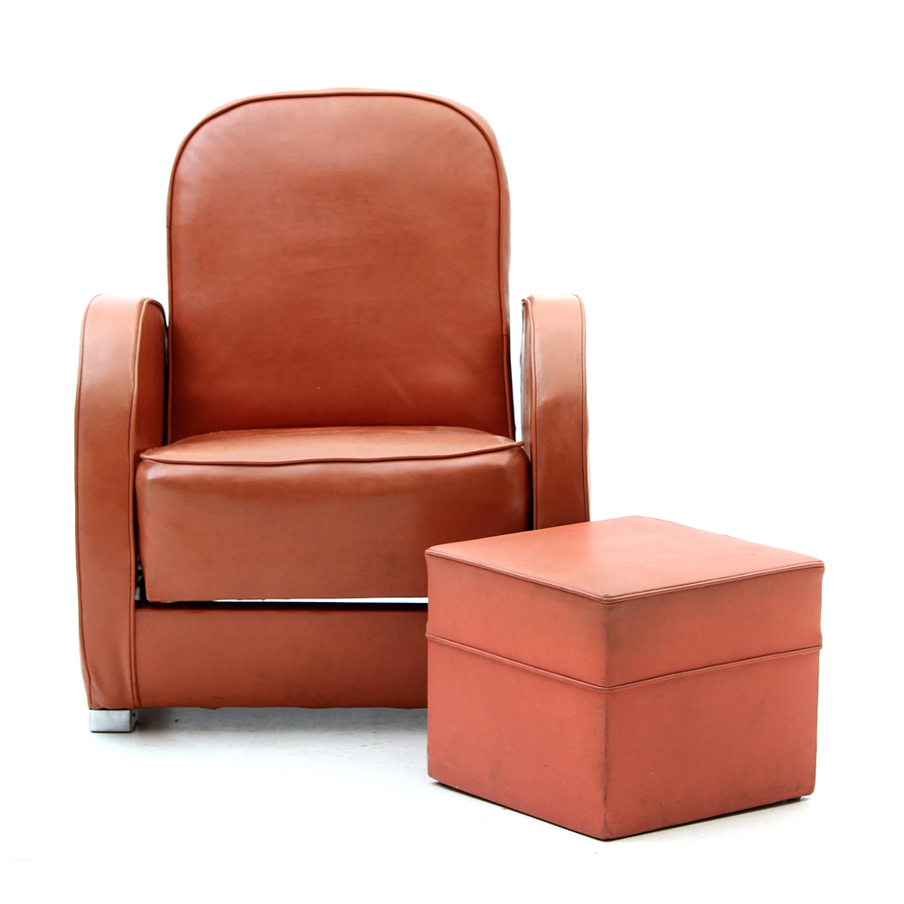 Mid Century Modern Vinyl Recliner