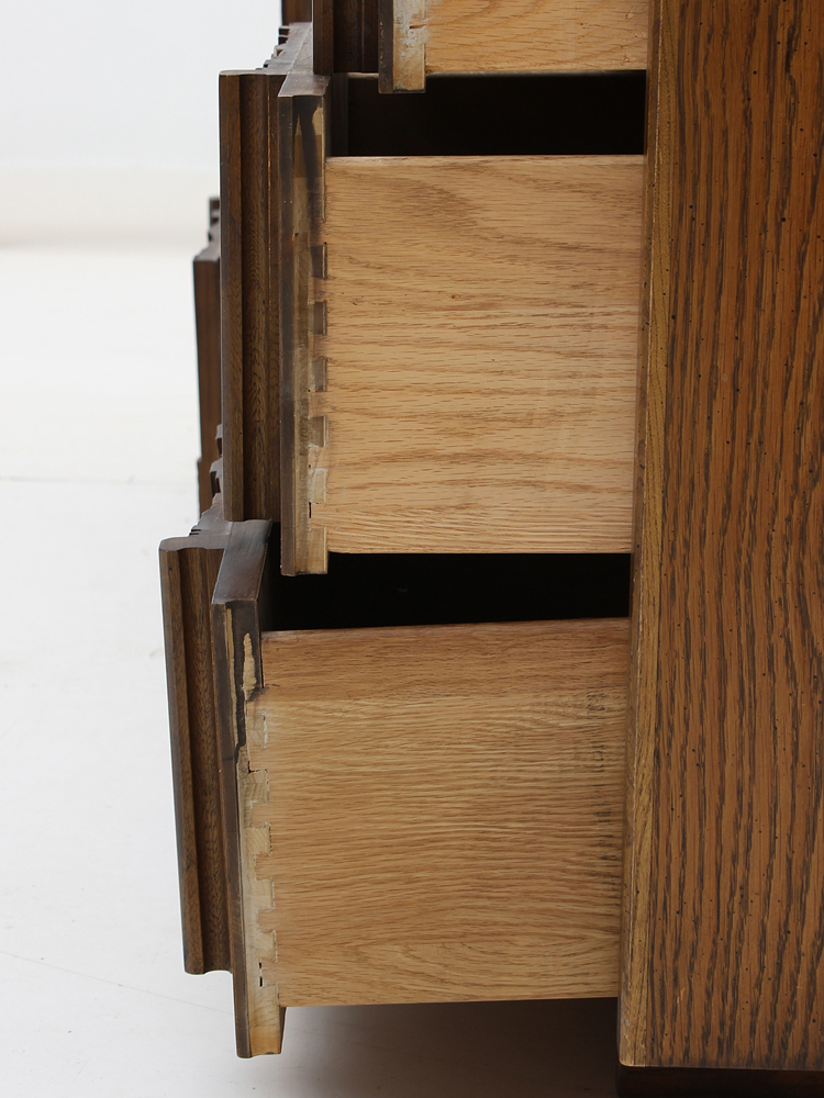 Brutalist Nine-Drawer Dresser With Mirror by Lane Funiture