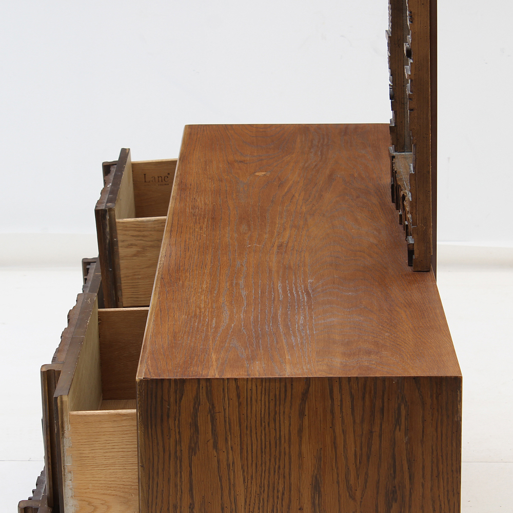 Brutalist Nine-Drawer Dresser With Mirror by Lane Funiture
