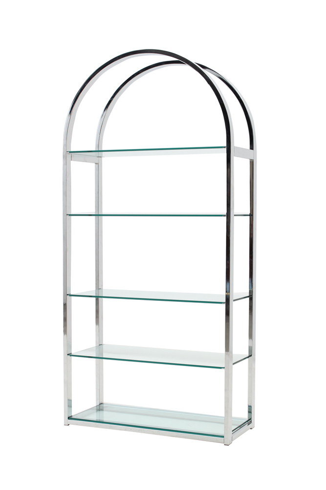 Milo Baughman Style Chrome Etageré