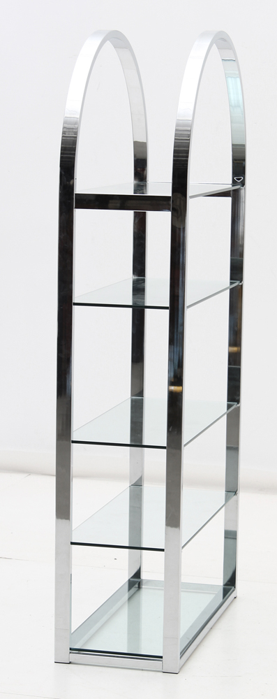 Milo Baughman Style Chrome Etageré