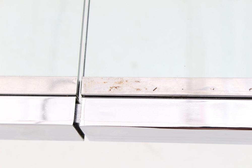 Milo Baughman Style Chrome and Glass Dining Table