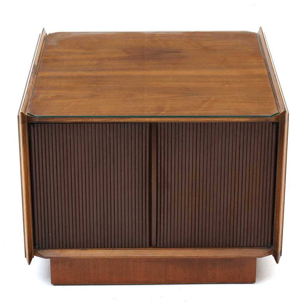 Mid Century Modern Walnut Coffee Table with Storage by Lane