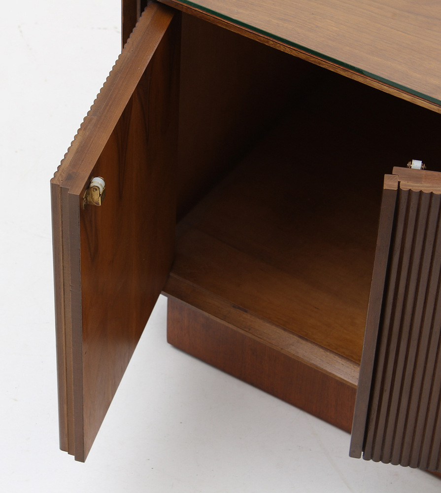 Mid Century Modern Walnut Coffee Table with Storage by Lane