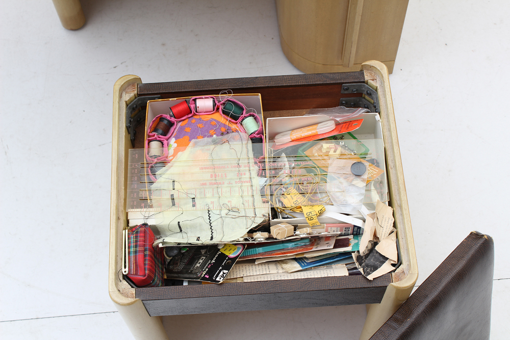 Mid-Century Blonde Singer Sewing Table
