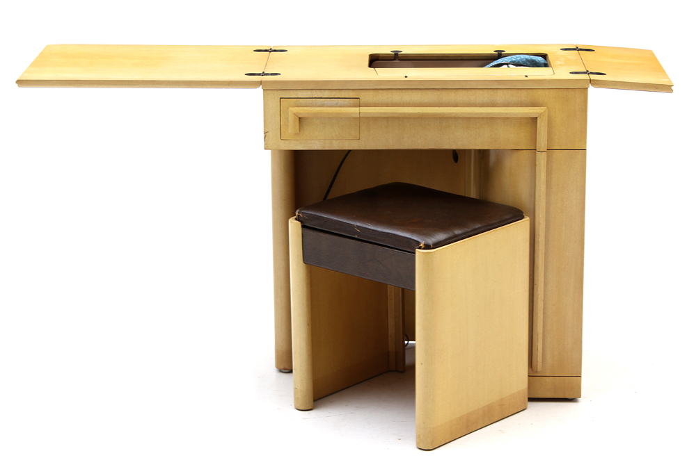 Mid-Century Blonde Singer Sewing Table