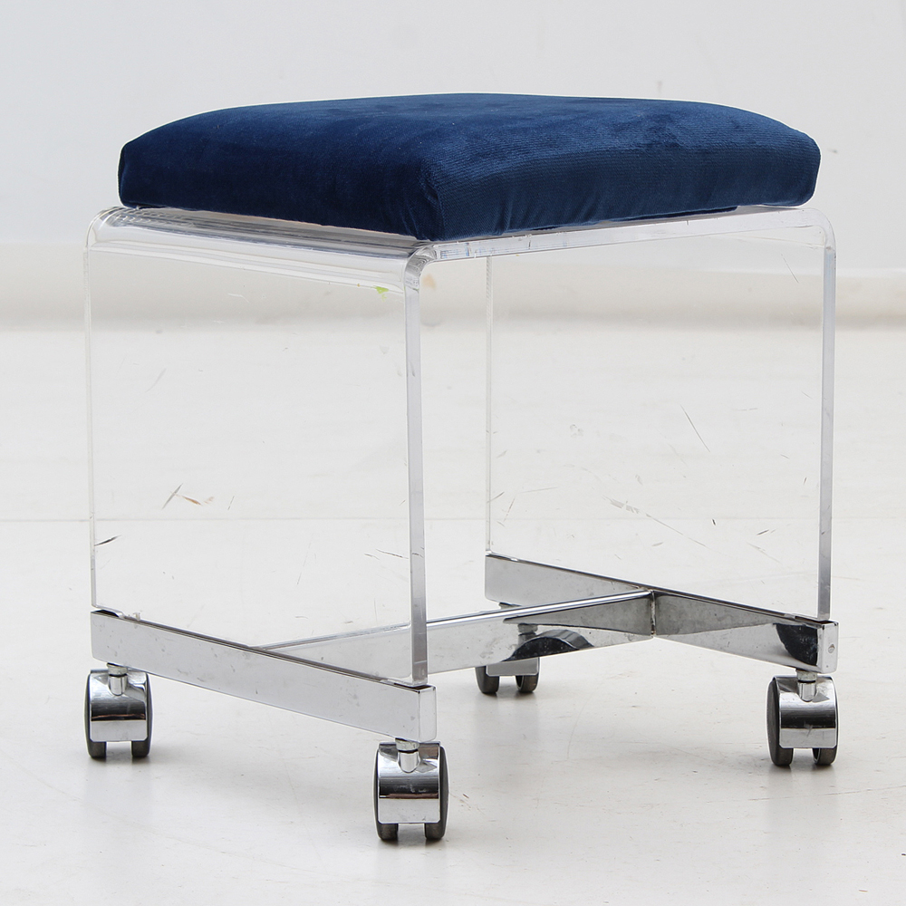 Mid Century Modern Lucite Footstool