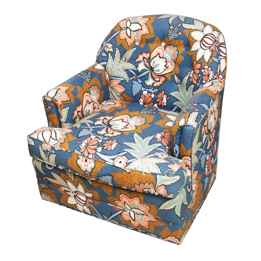 Floral-Upholstered Armchair by Baker Furniture