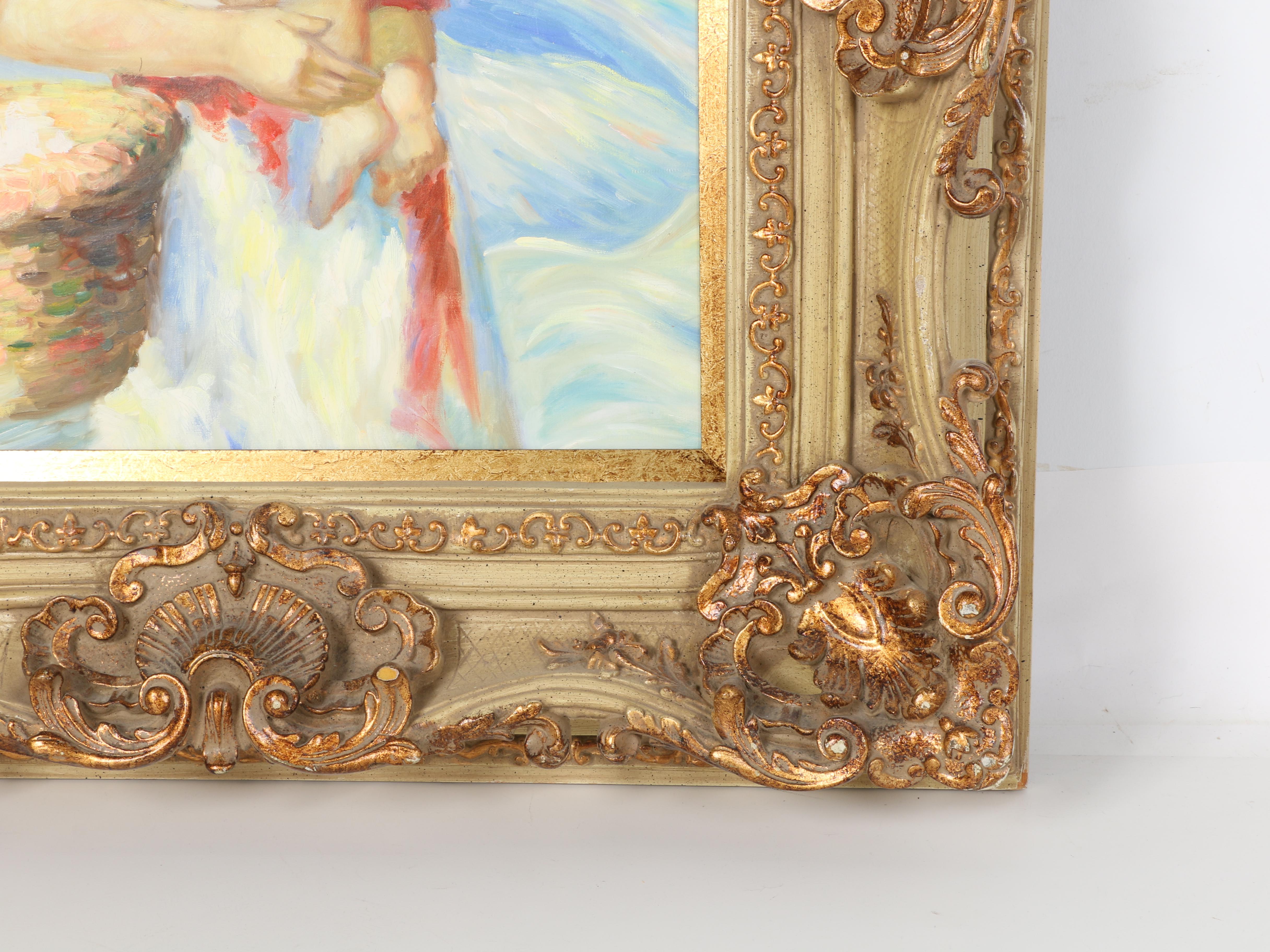 Cirol Oil Painting of a Mother and Child