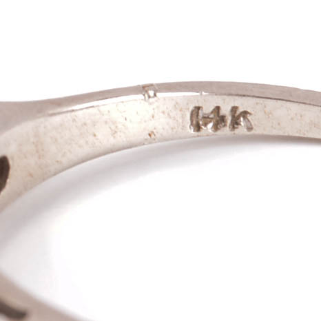 Late Edwardian 14K White Gold and Diamond Ring