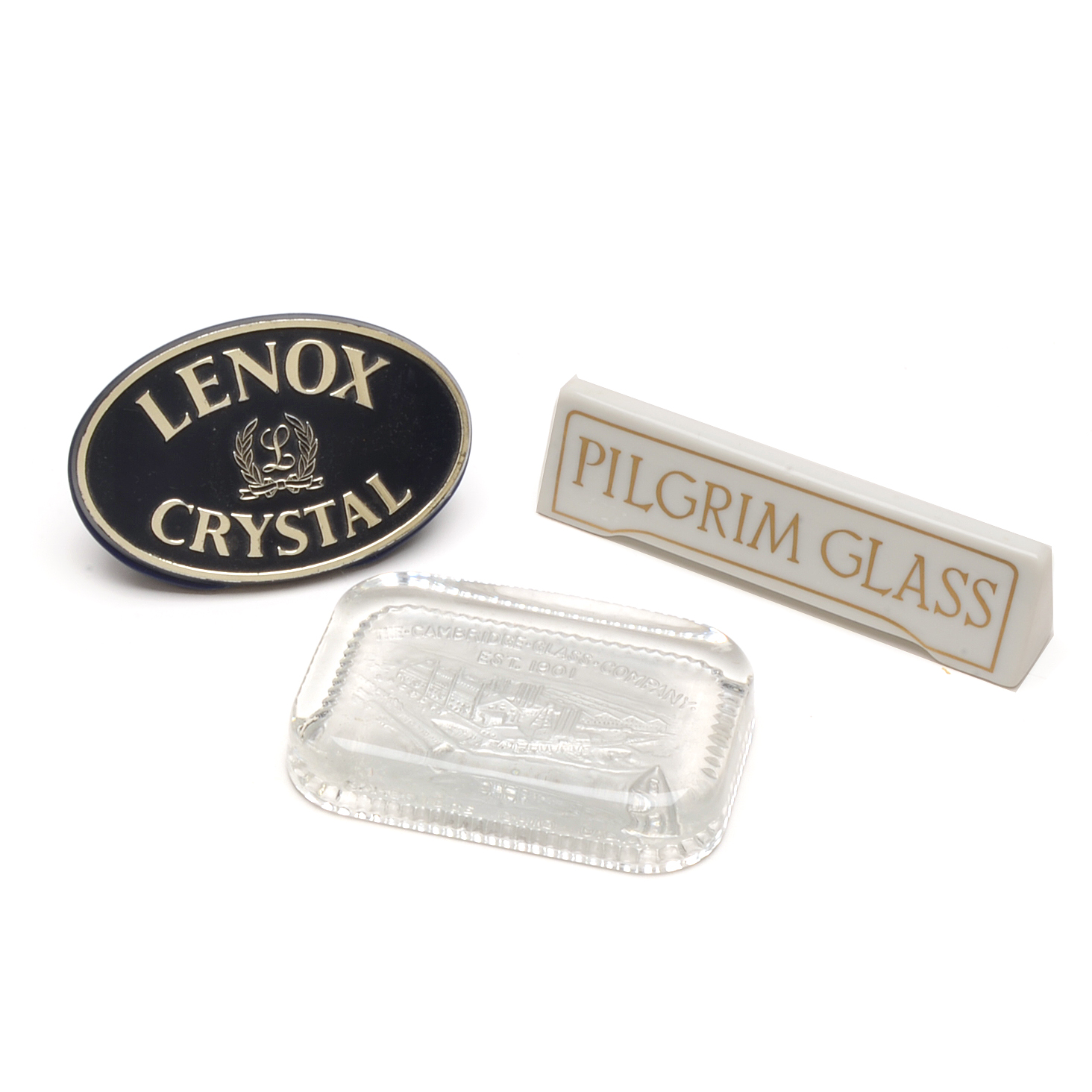 Group Vintage Advertising Signs for Glass and Crystal Companies