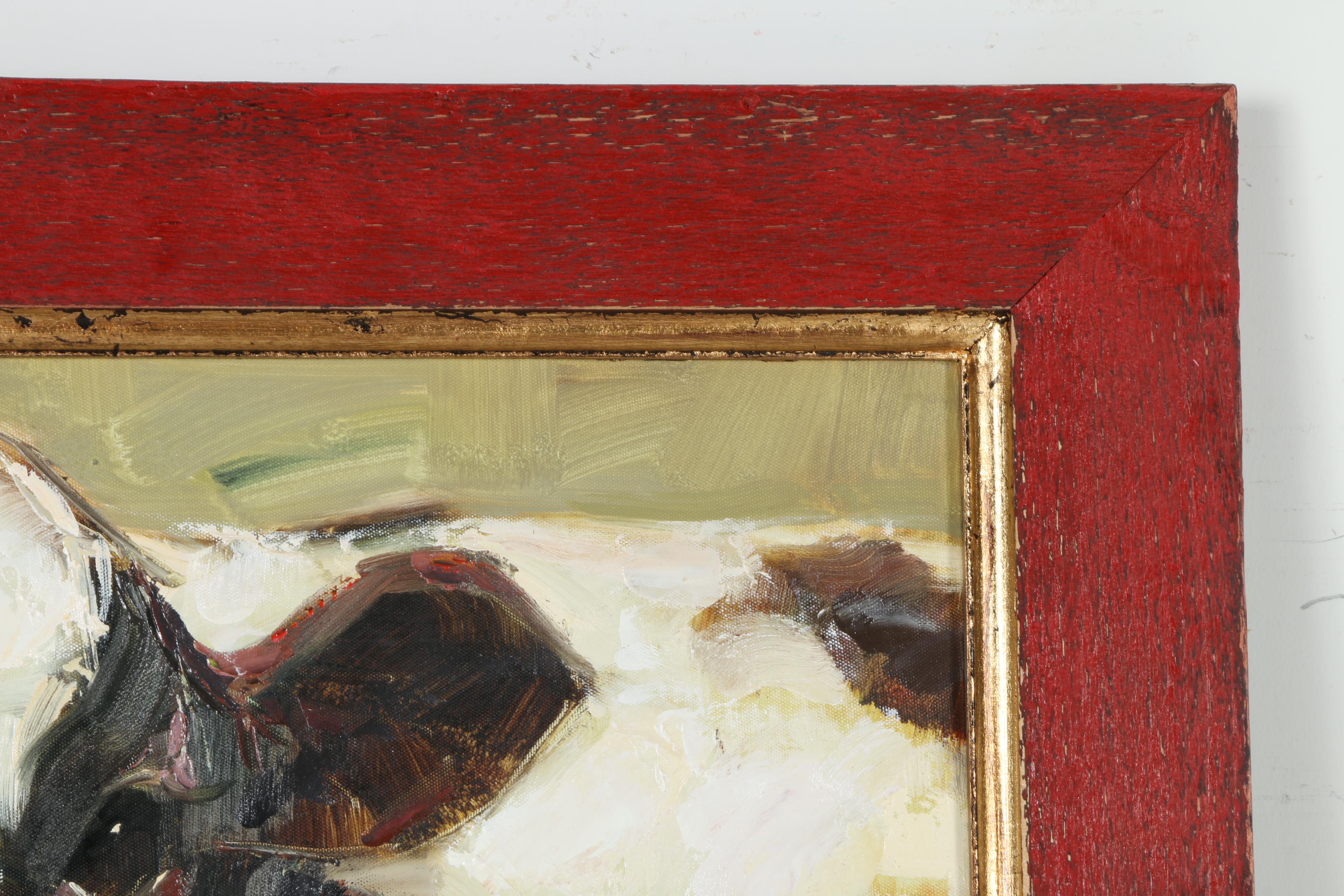 Ray Simonini Oil Painting on Canvas of a Cow