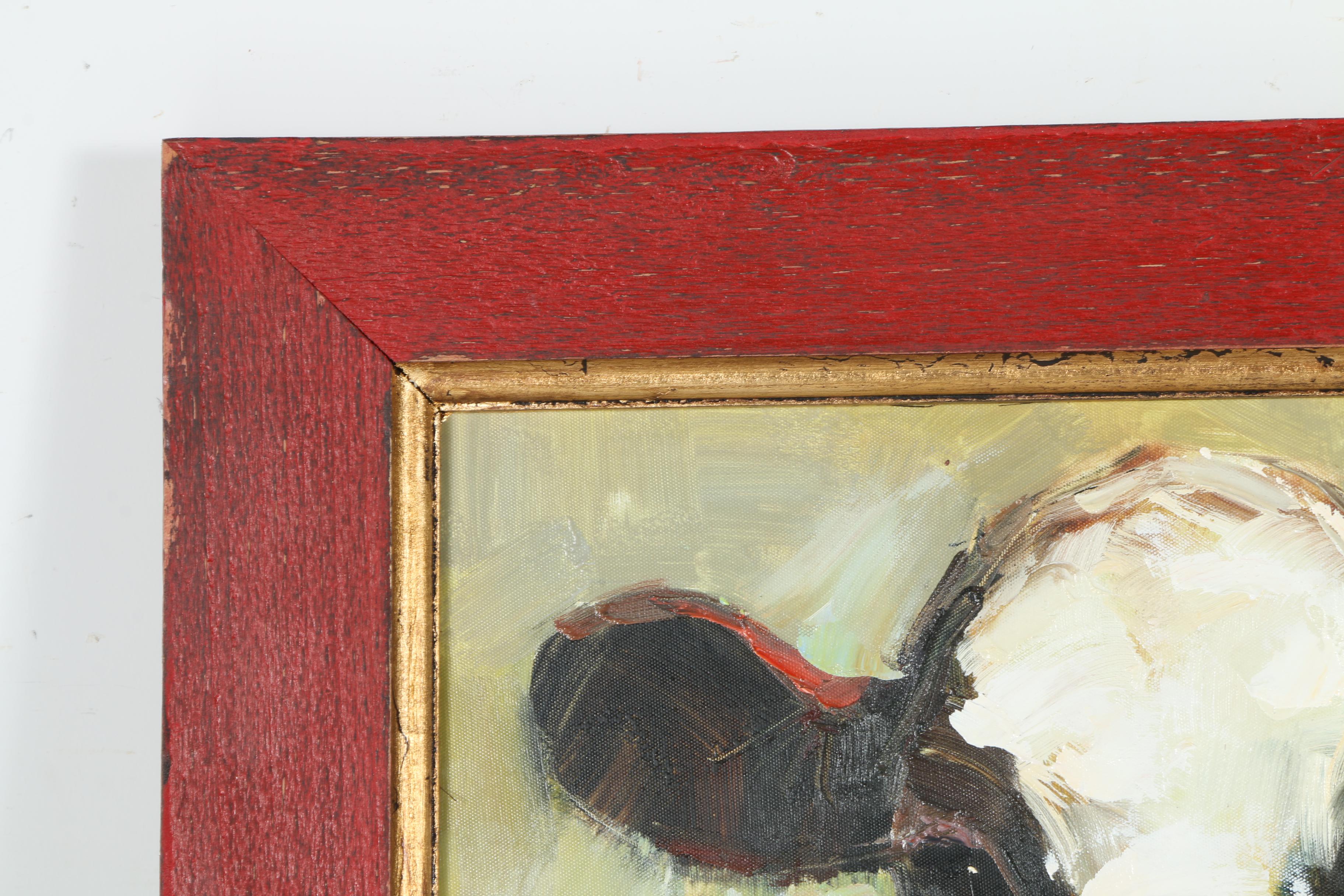 Ray Simonini Oil Painting on Canvas of a Cow