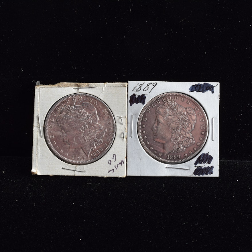 1888 and 1889 Morgan Silver Dollars