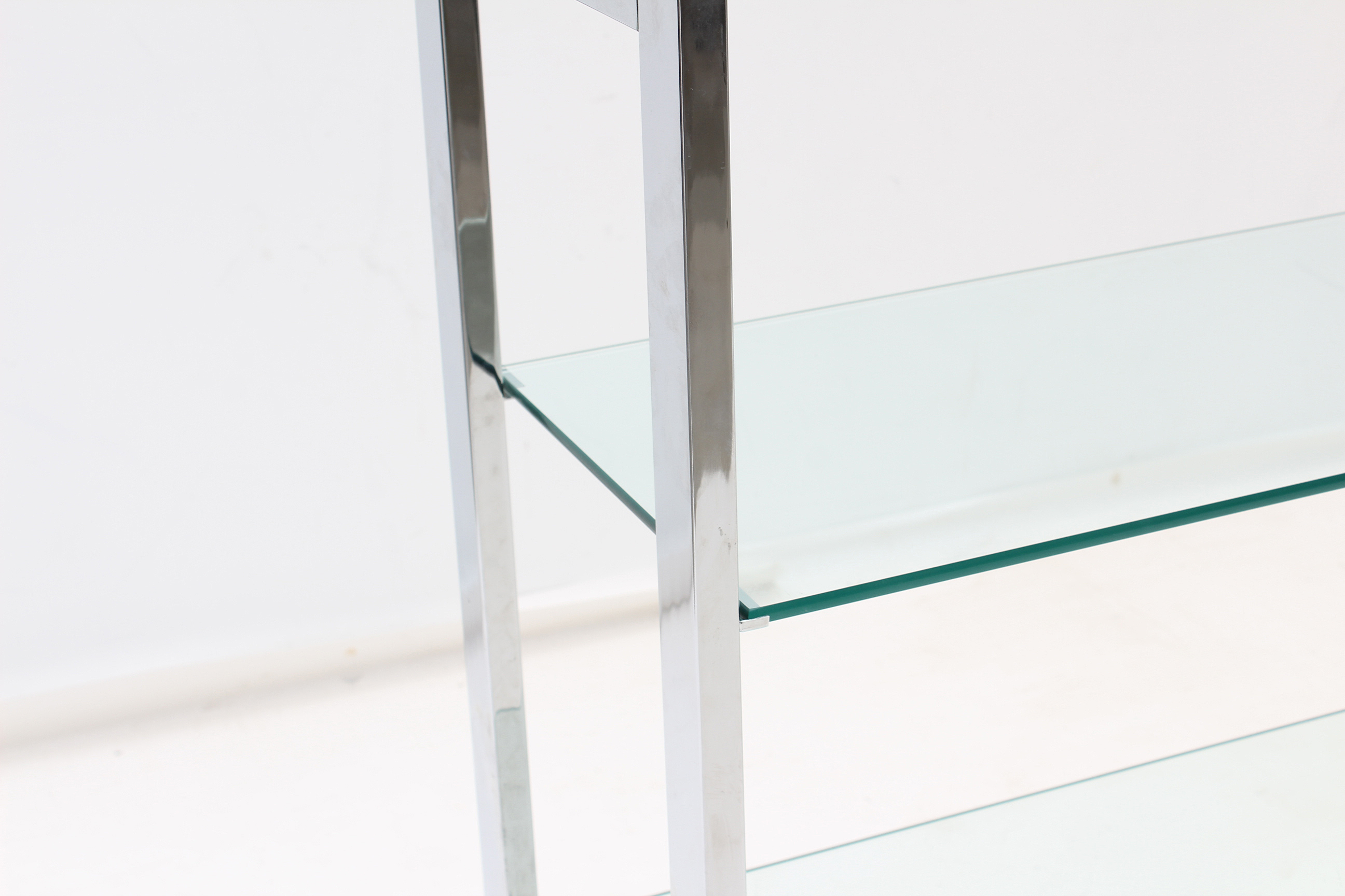 Milo Baughman Style Chrome Etageré