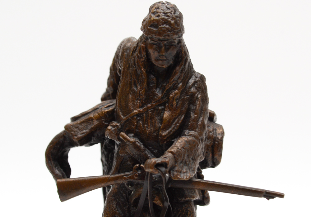 After Frederic Remington Franklin Mint Issue Bronze Sculpture "Mountain Man"
