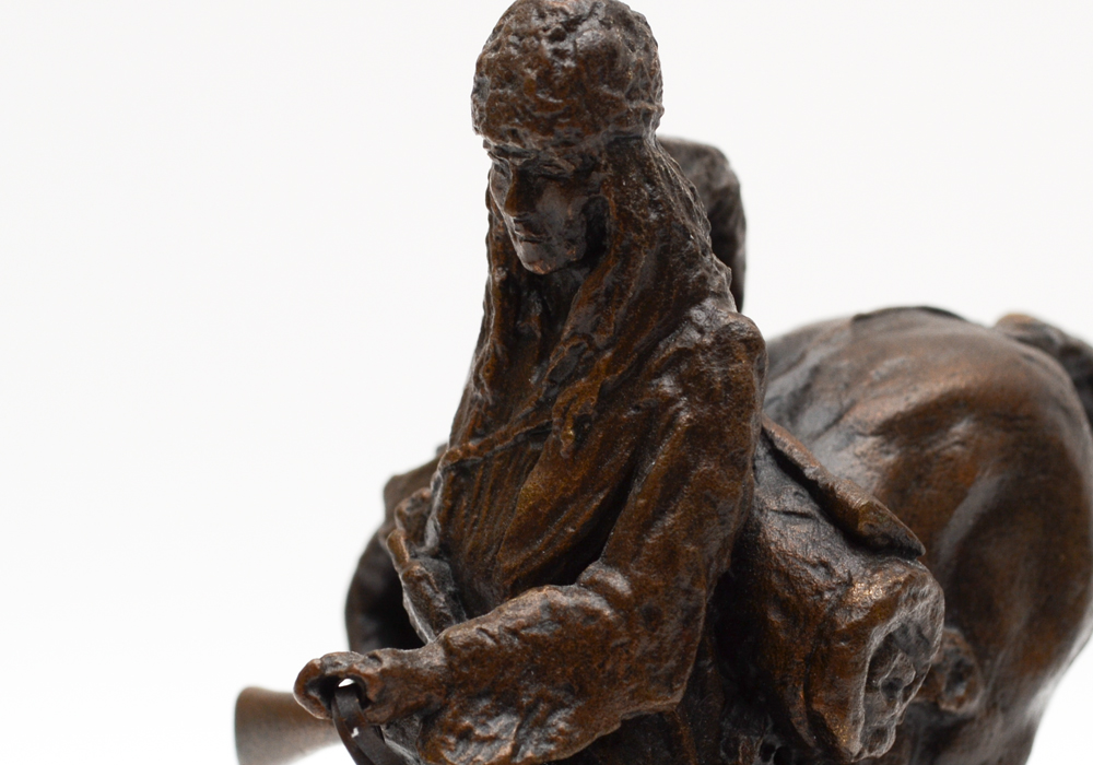 After Frederic Remington Franklin Mint Issue Bronze Sculpture "Mountain Man"