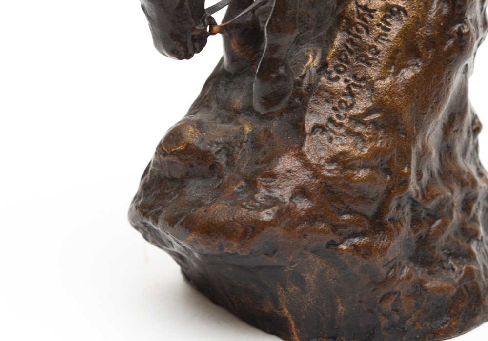 After Frederic Remington Franklin Mint Issue Bronze Sculpture "Mountain Man"