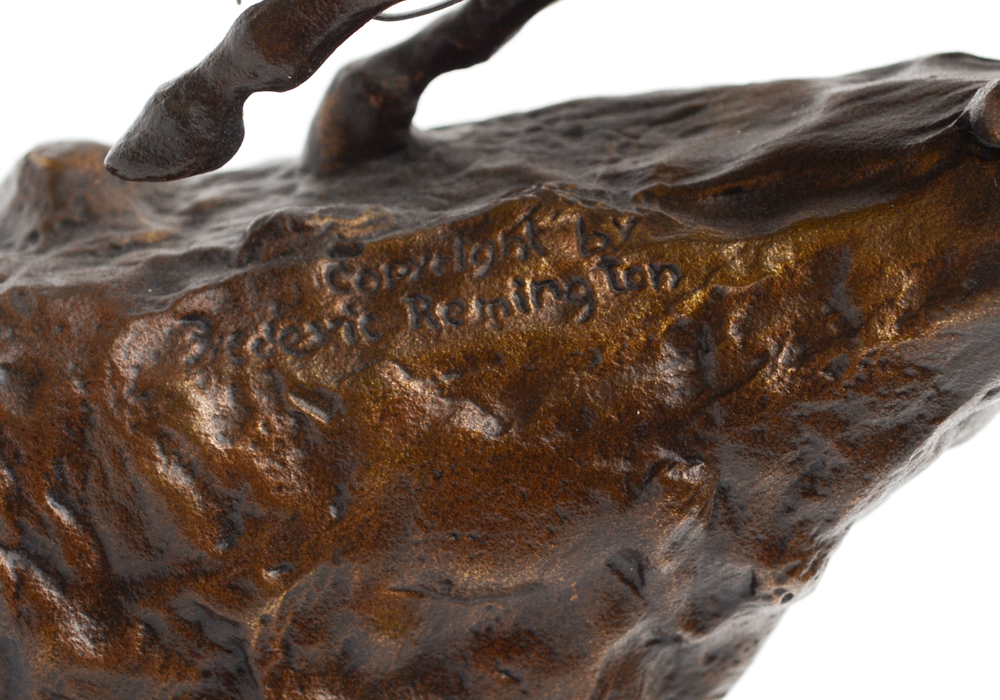 After Frederic Remington Franklin Mint Issue Bronze Sculpture "Mountain Man"