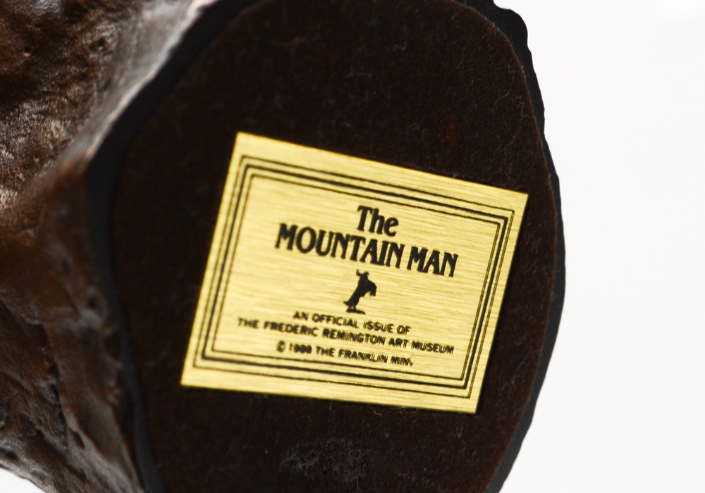 After Frederic Remington Franklin Mint Issue Bronze Sculpture "Mountain Man"