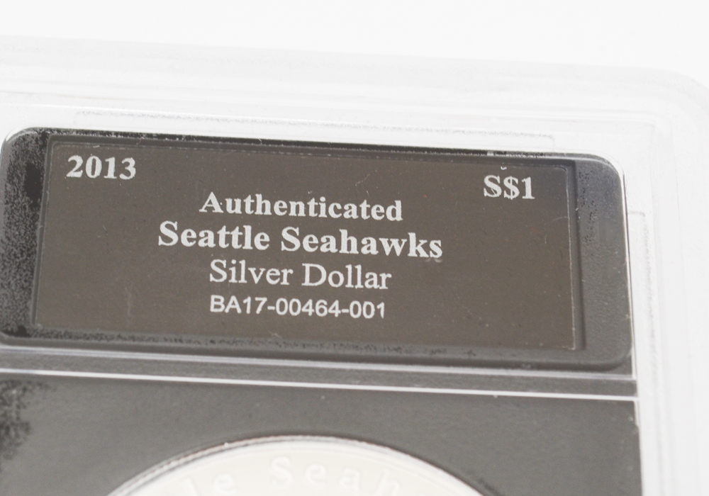 Bradford Exchange Limited Edition Seattle Seahawks 2013 Silver Fiji One Dollar Coin