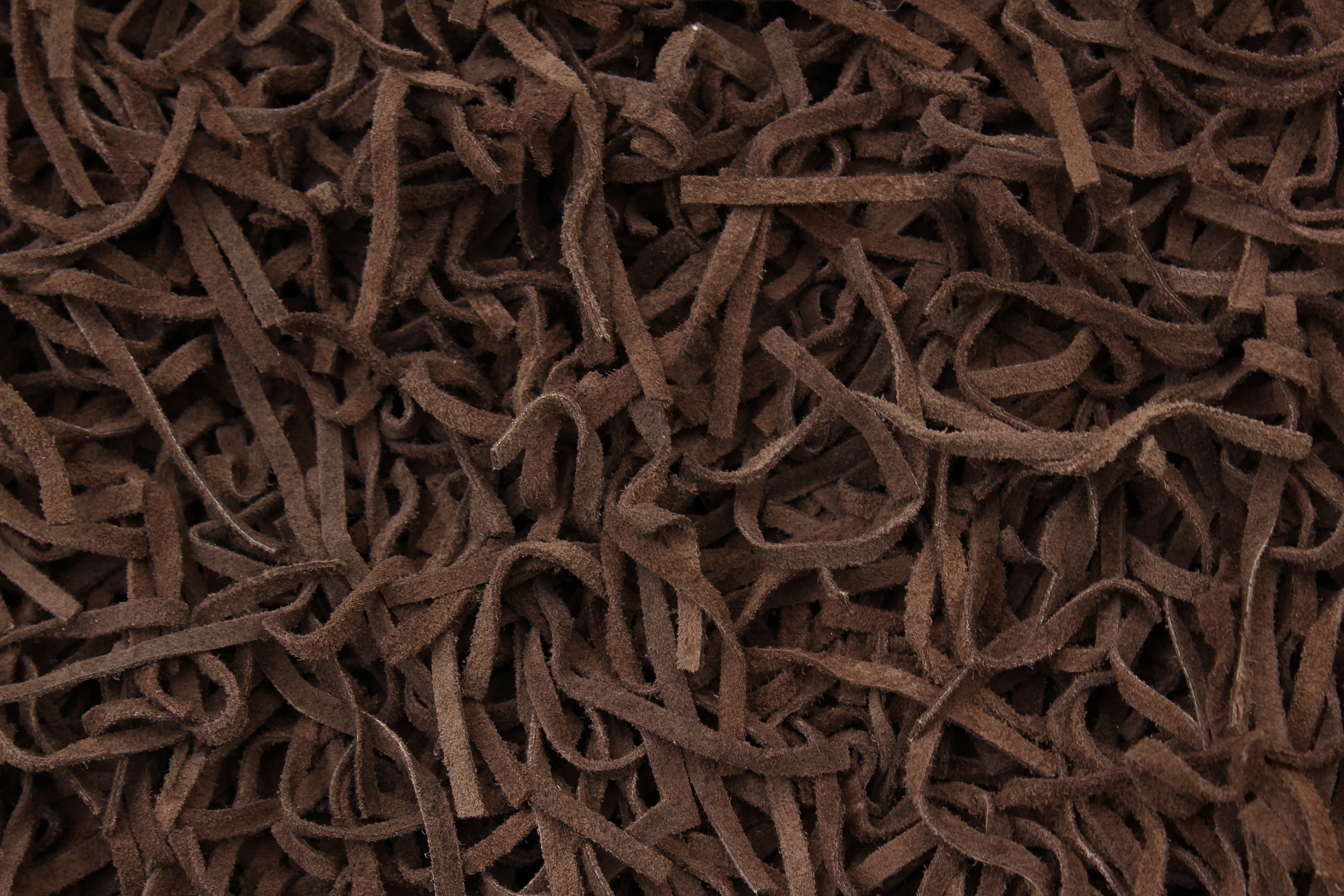 Leather Strip Shag Rug