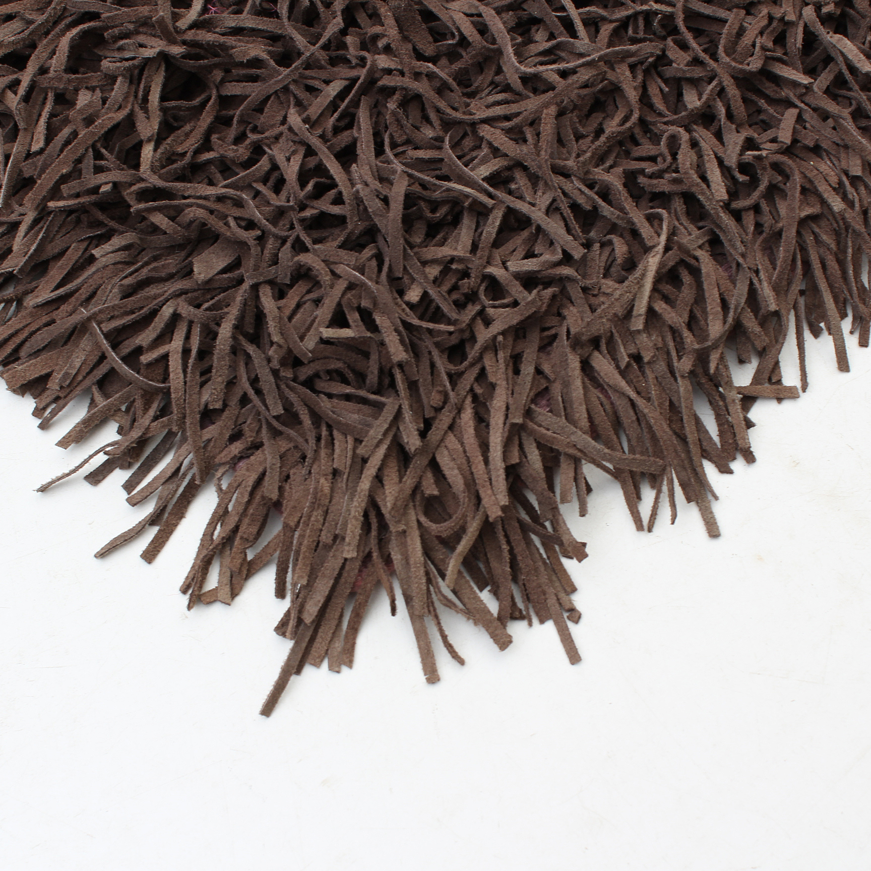 Leather Strip Shag Rug