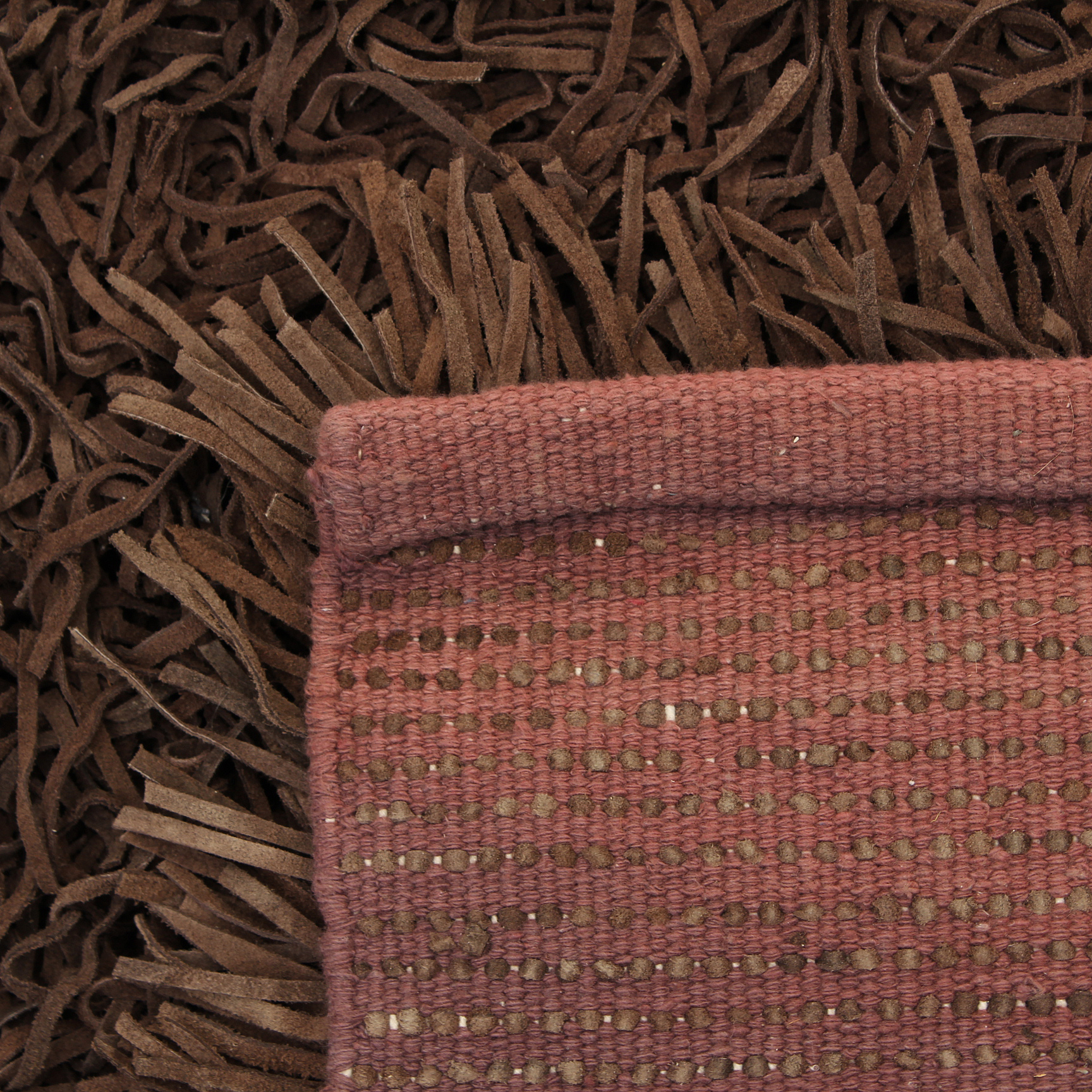 Leather Strip Shag Rug