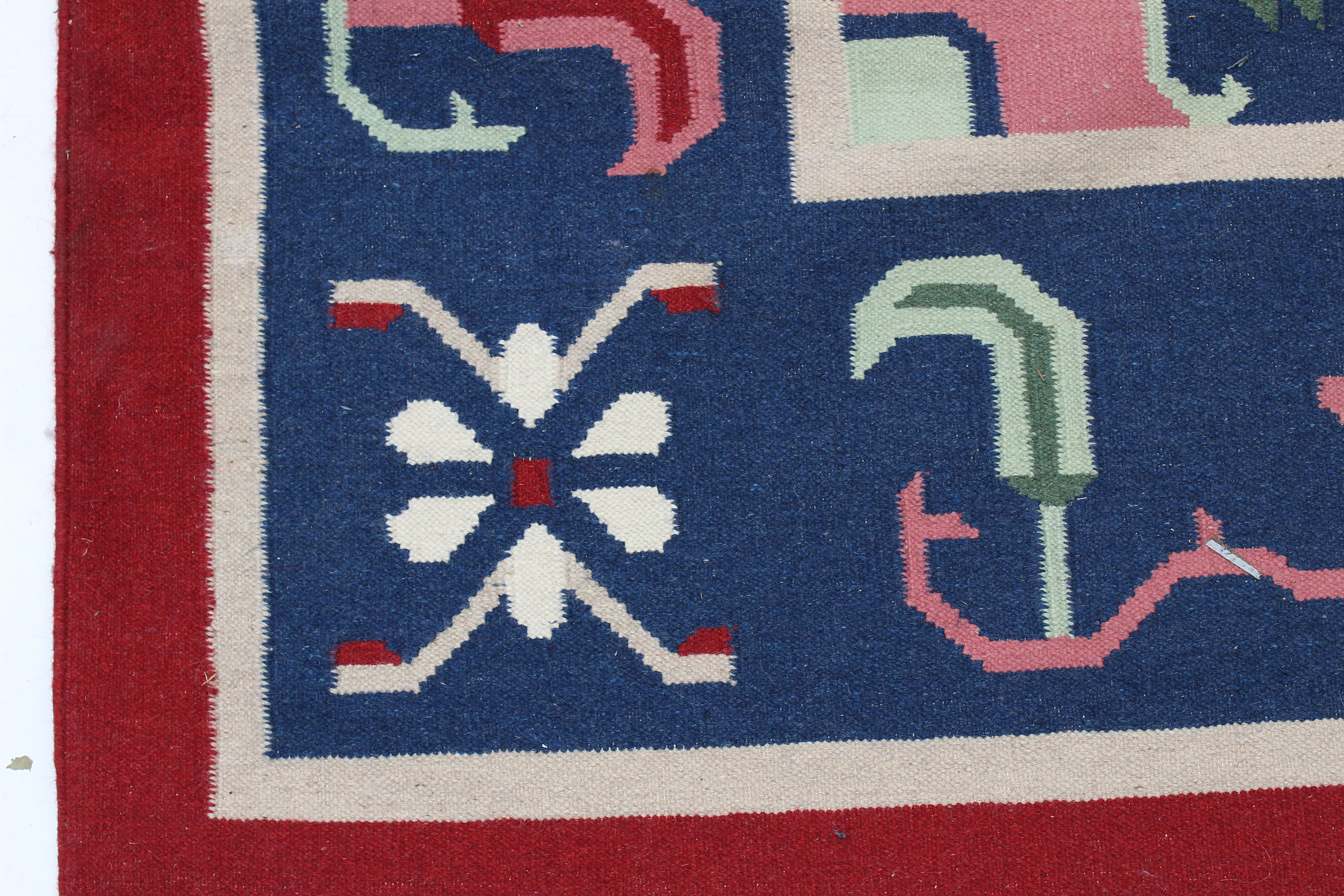 Vintage Handwoven Flat Weave Dhurrie Area Rug