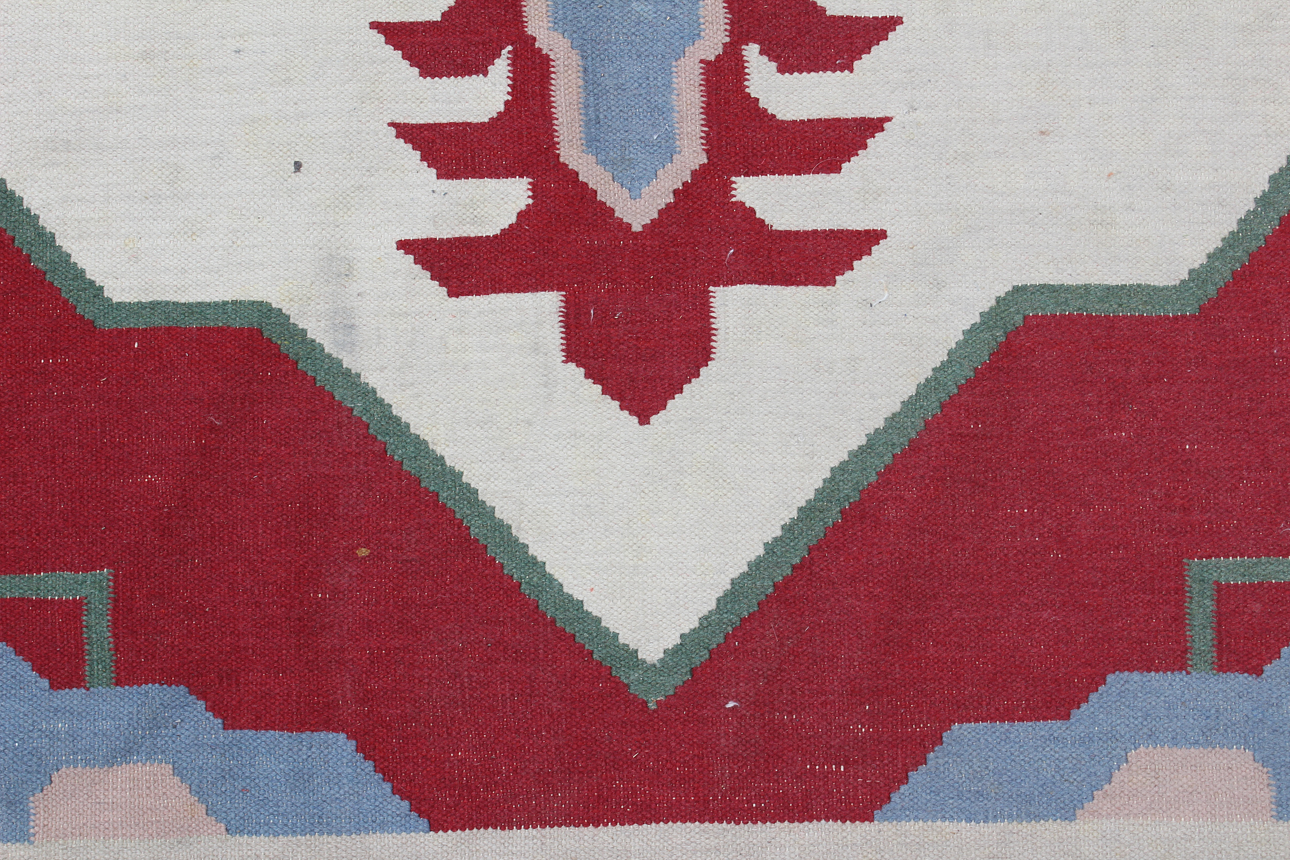 Vintage Handwoven Flat Weave Dhurrie Area Rug