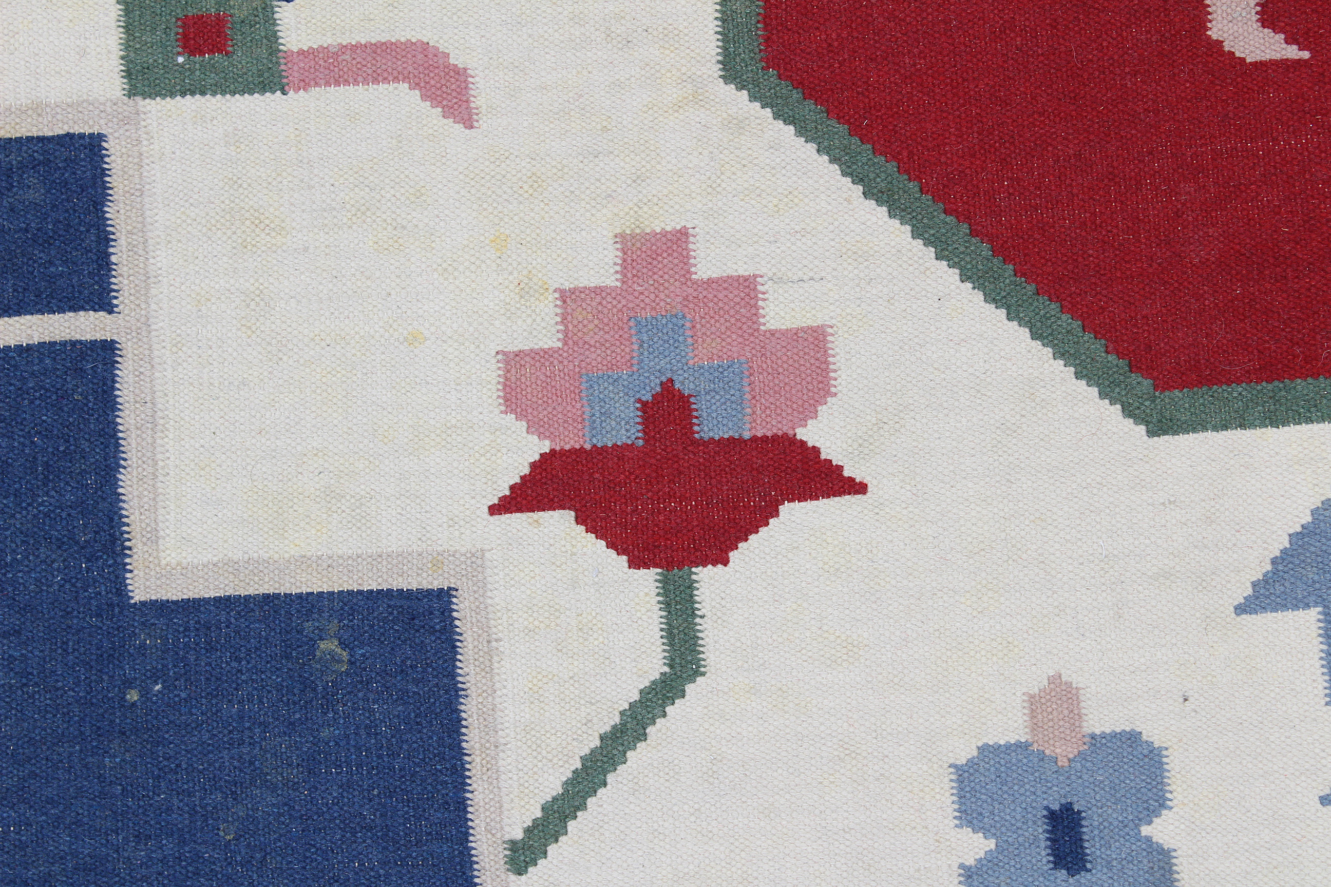 Vintage Handwoven Flat Weave Dhurrie Area Rug