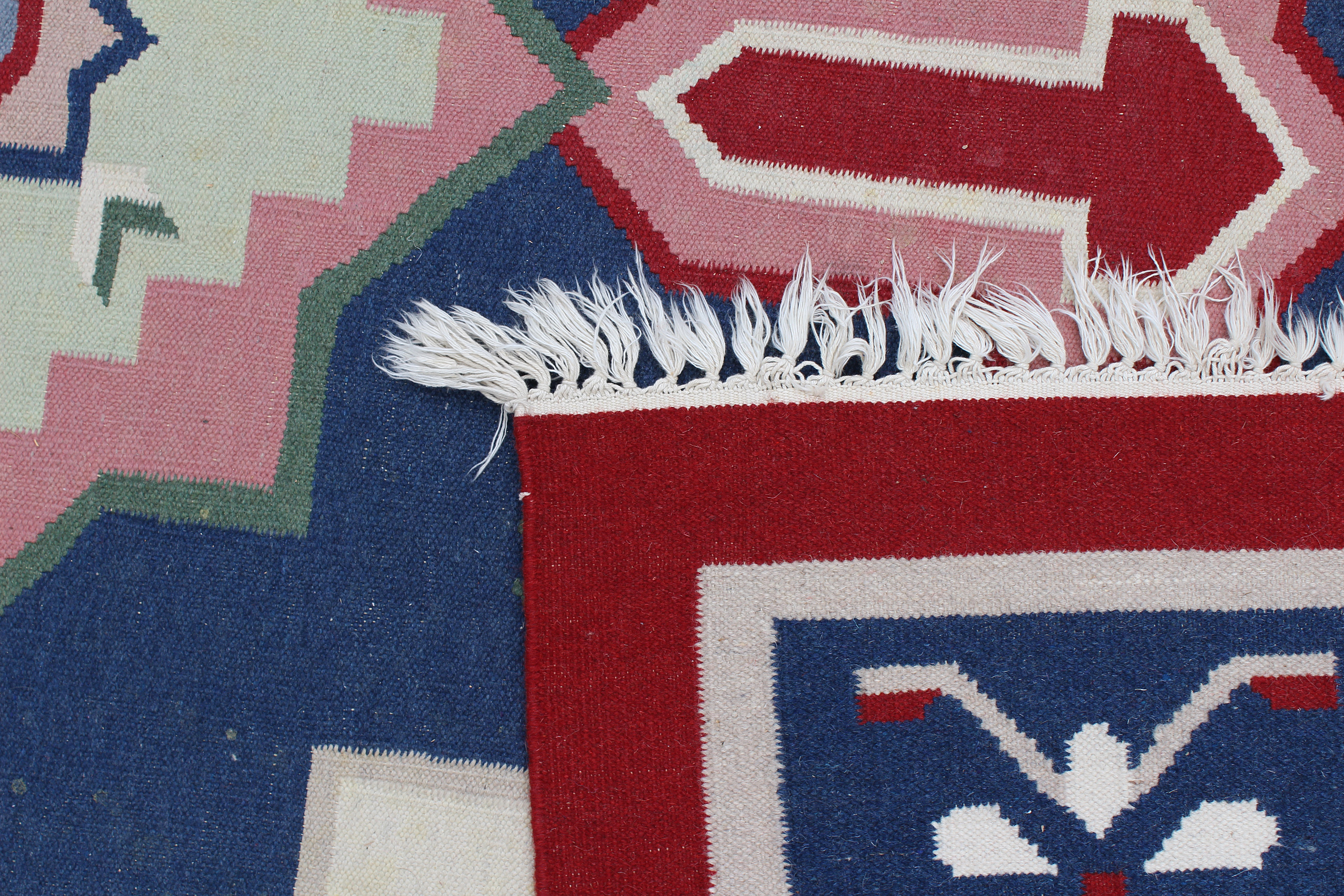 Vintage Handwoven Flat Weave Dhurrie Area Rug