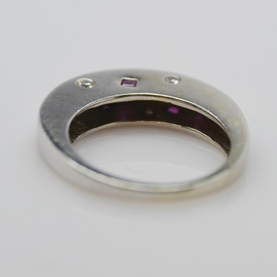 Raul Haas 14K White Gold Diamond and Ruby Ring