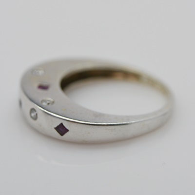 Raul Haas 14K White Gold Diamond and Ruby Ring