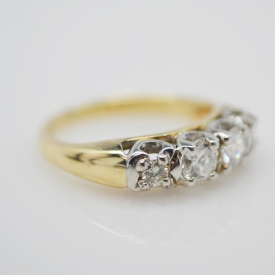 14K Yellow and White Gold Diamond Ring