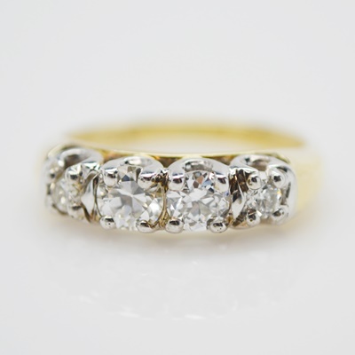 14K Yellow and White Gold Diamond Ring