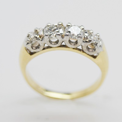14K Yellow and White Gold Diamond Ring