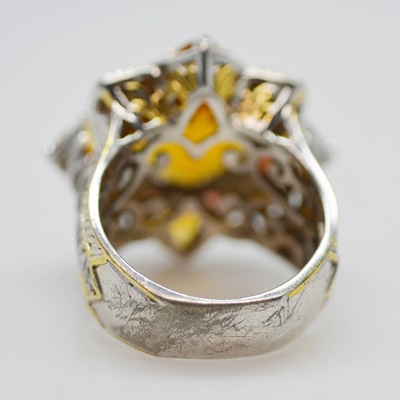 Sterling Silver Citrine and Garnet Ring