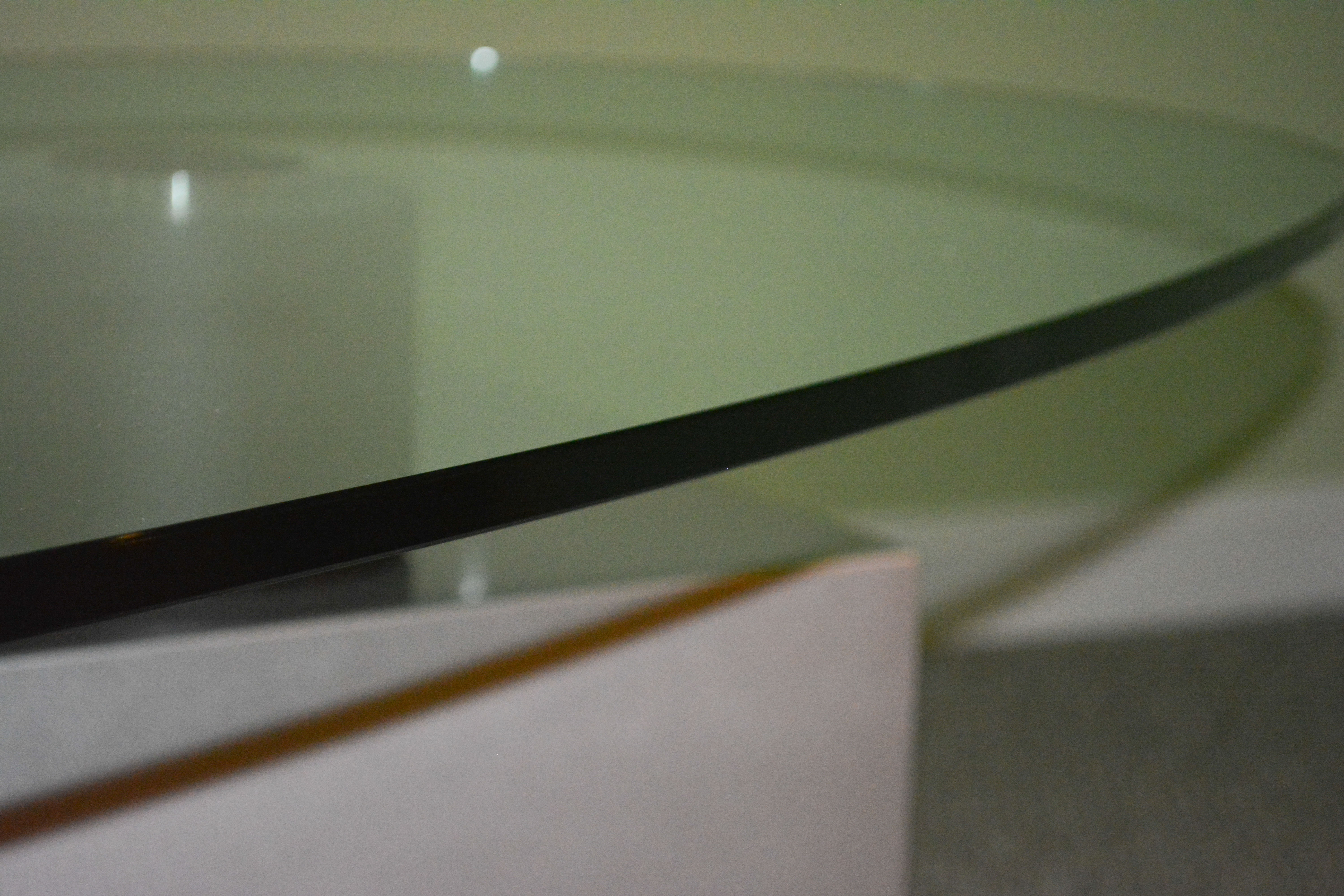 Contemporary Kidney Shaped Glass Top Desk