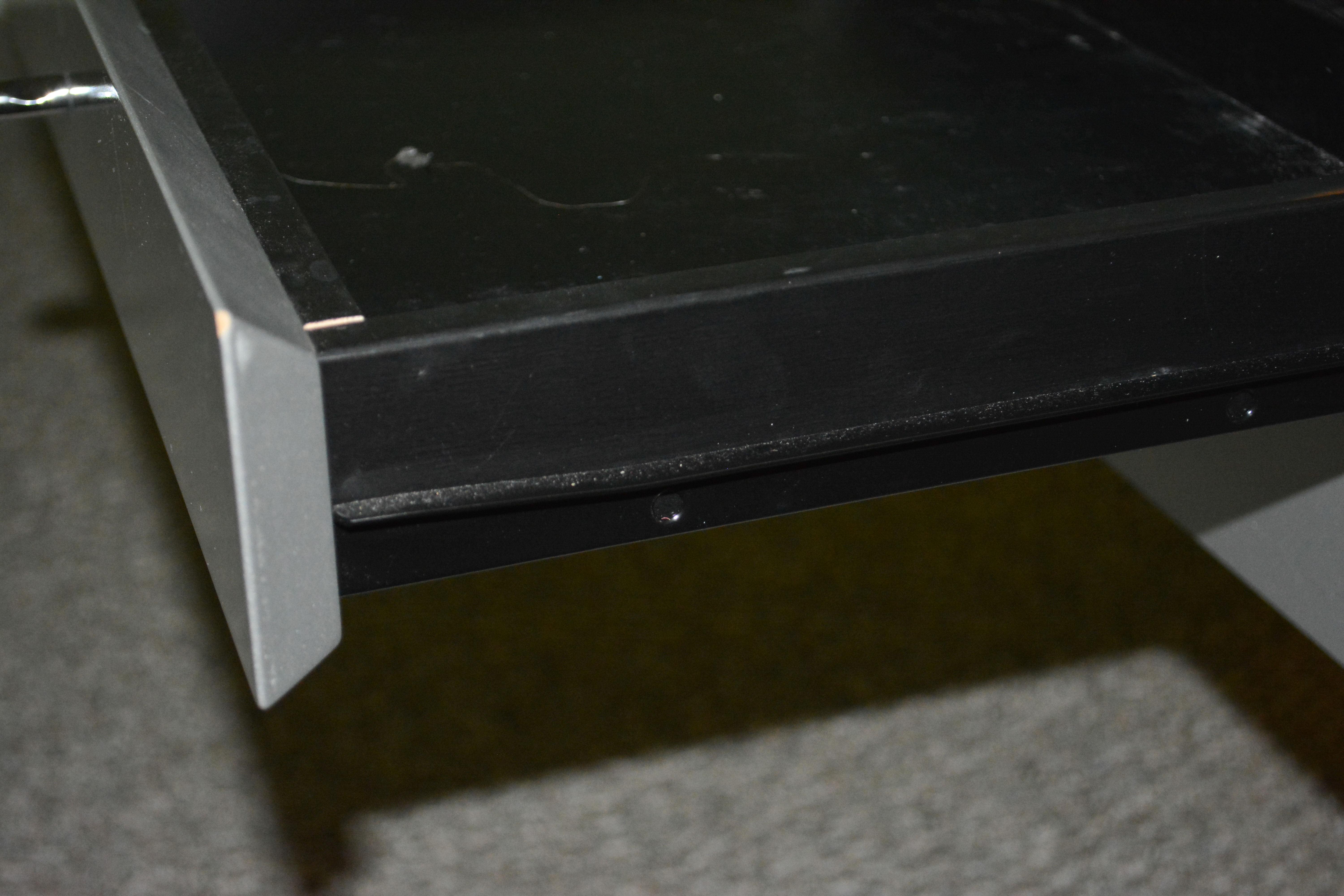 Contemporary Kidney Shaped Glass Top Desk