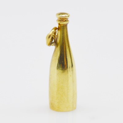 14K Yellow Gold Bottle Charm